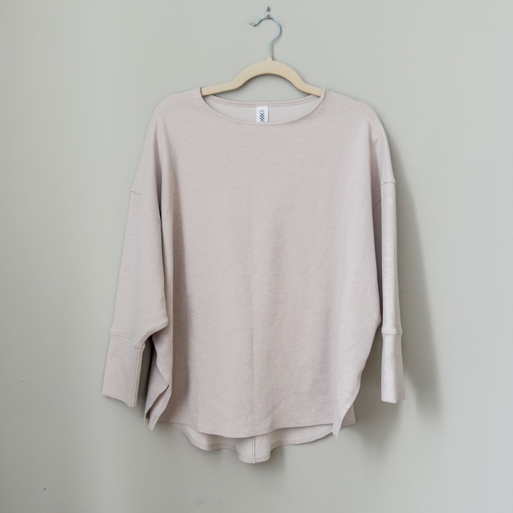 RHONE Dreamglow Crewneck Pullover Sweater Sand Size XS Cozy Chic Oversized